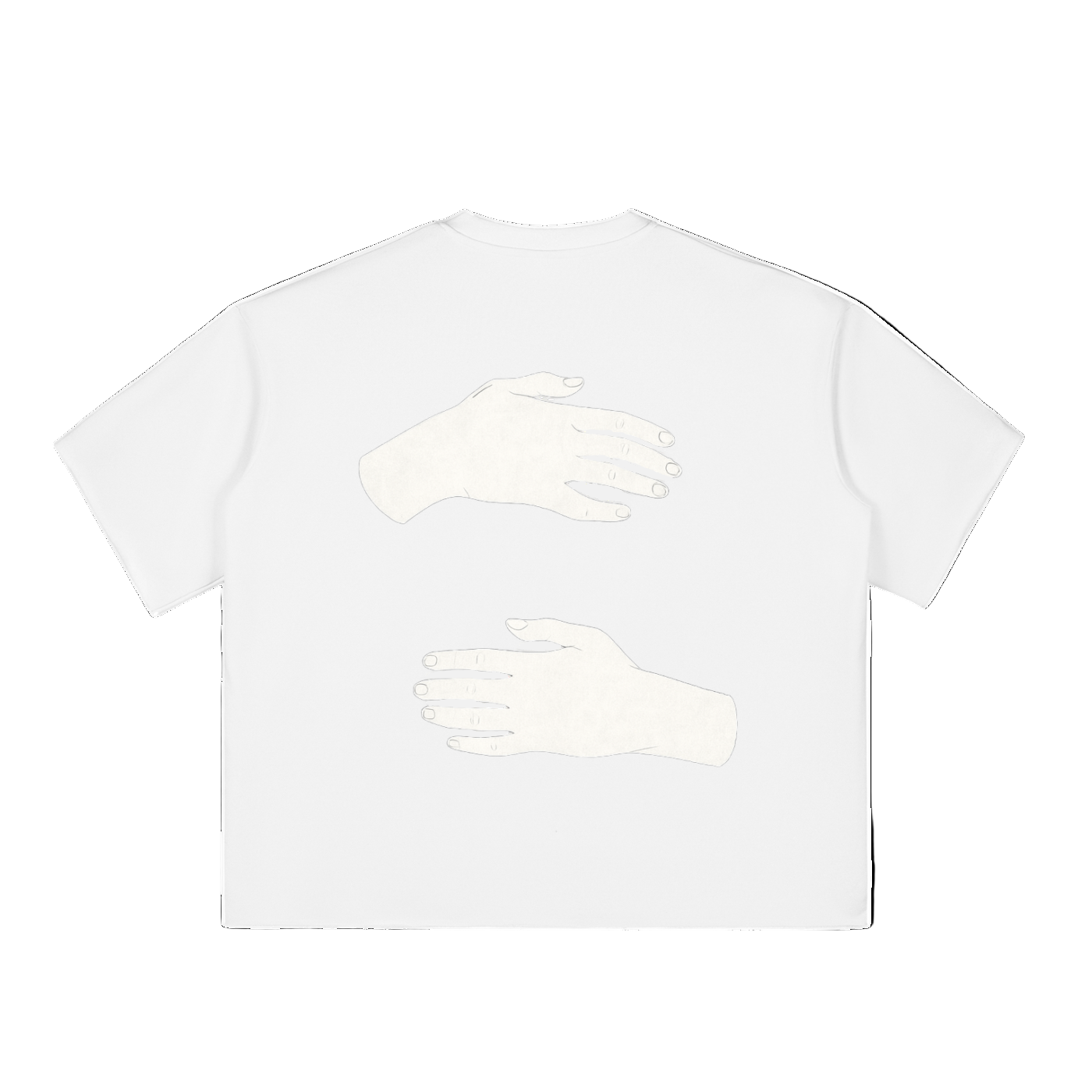 HOC White Boxy Raw Edge Tee