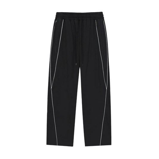 Black Reflective Striped Sweatpants