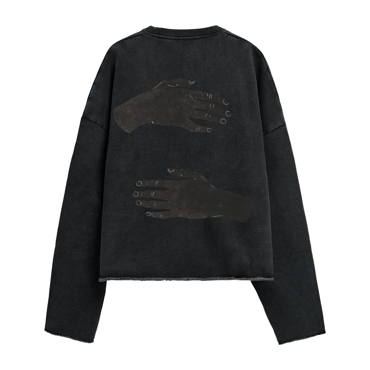 HOC Washed Raw Edge Sweater (Black)
