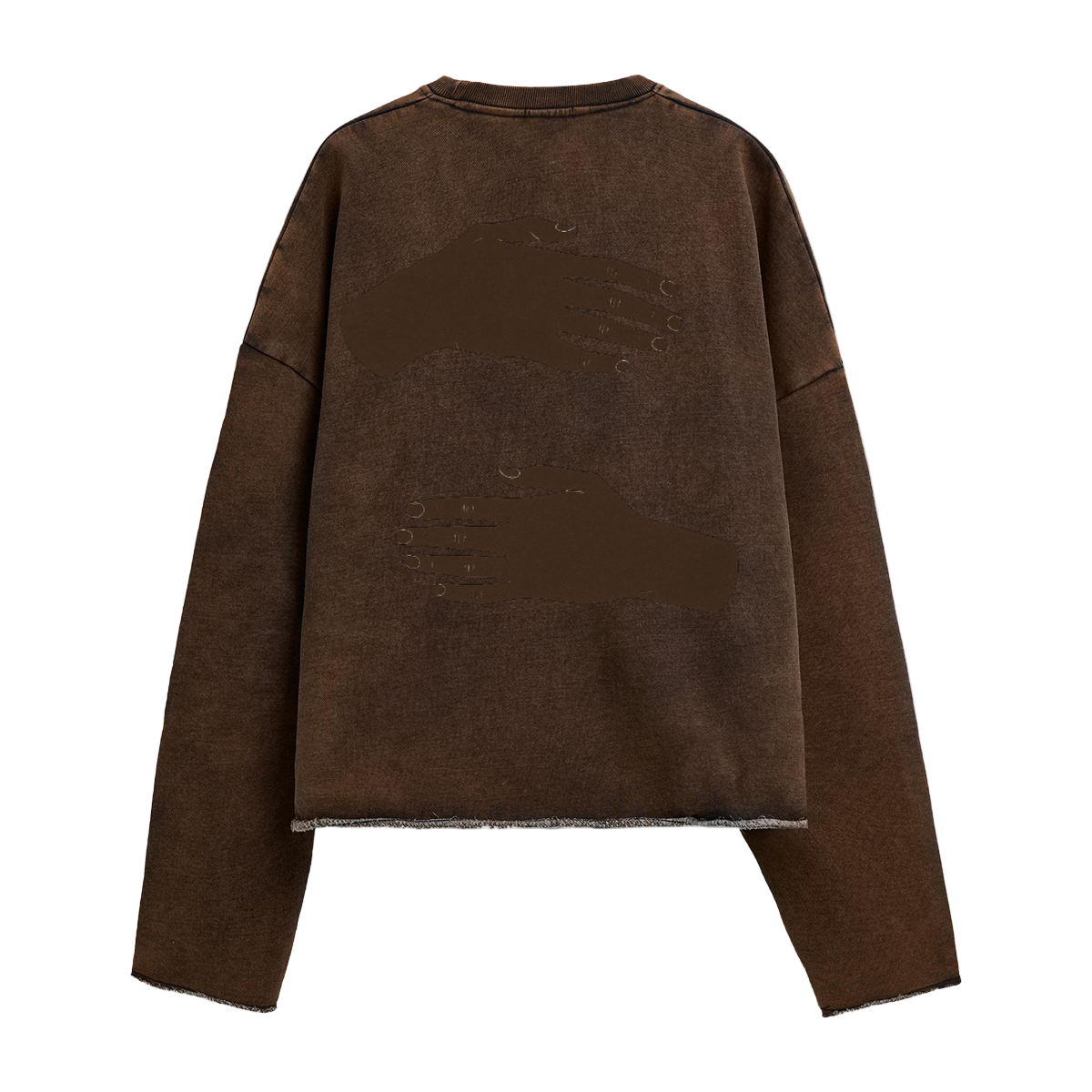 HOC Washed Raw Edge Sweater (Brown)