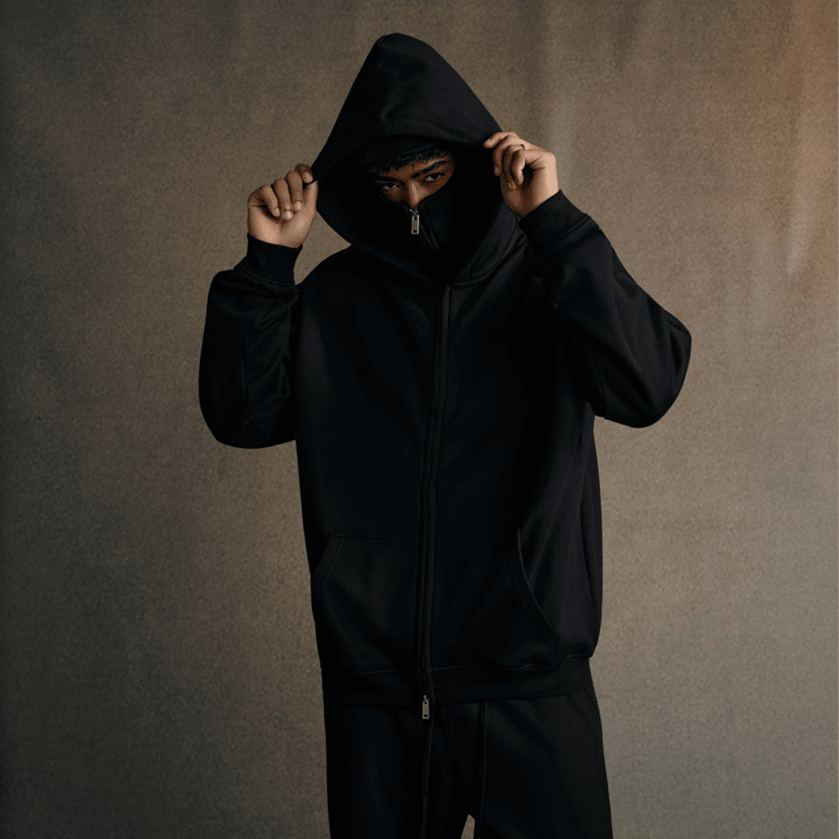 Masked Zip Up Hoodie