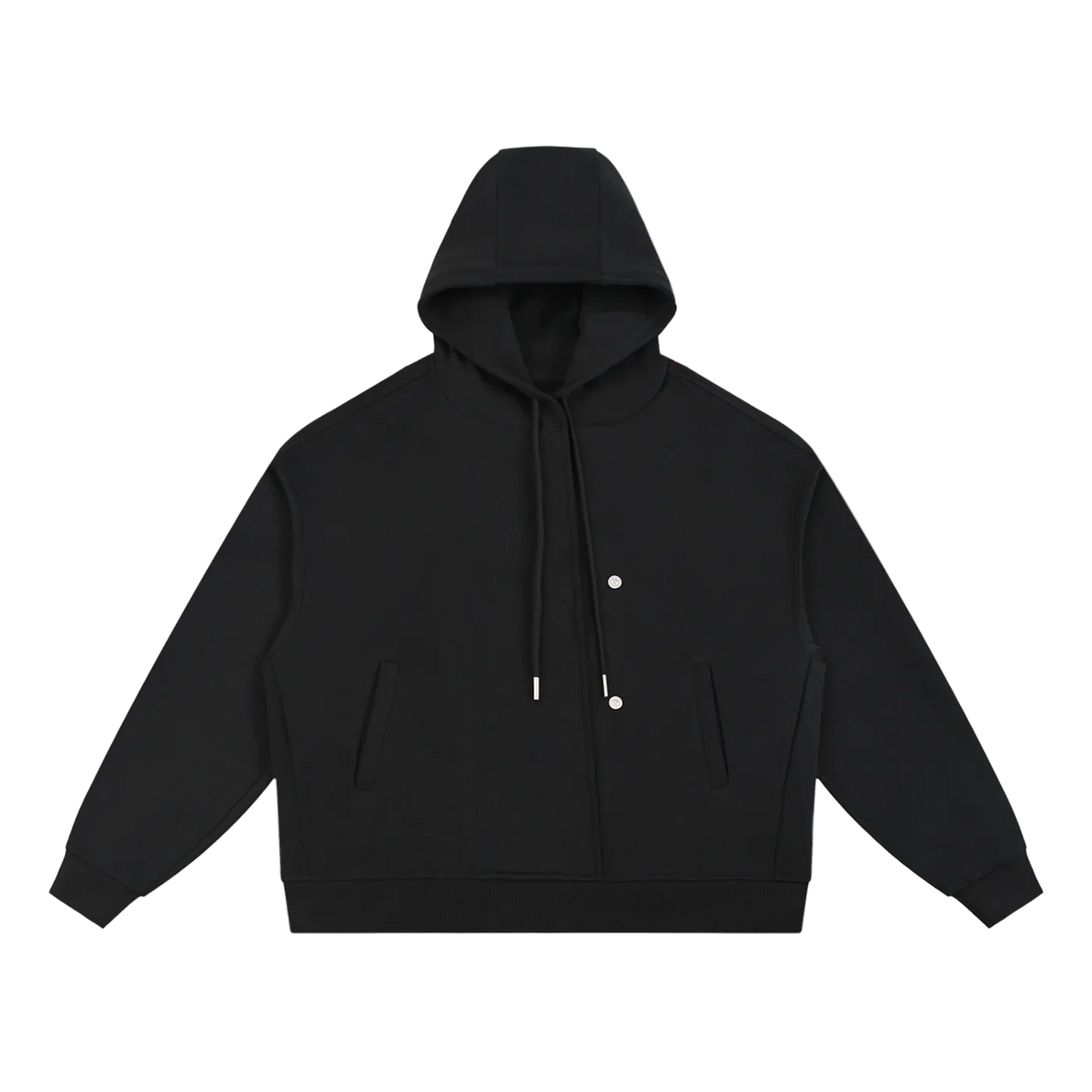SUSTN Boxy Button Placket Hoodie