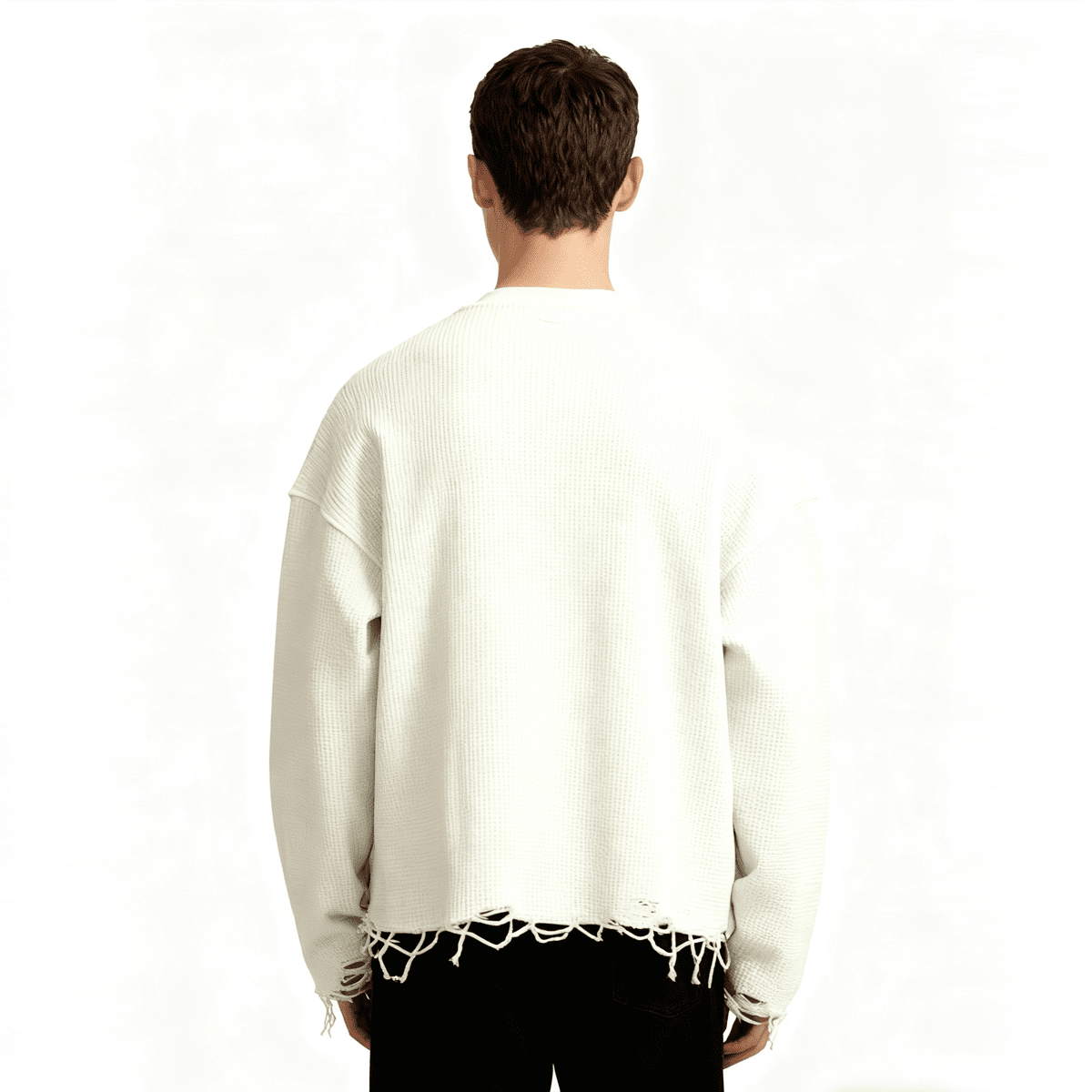 HOC Waffle Knit Cropped Long Sleeve