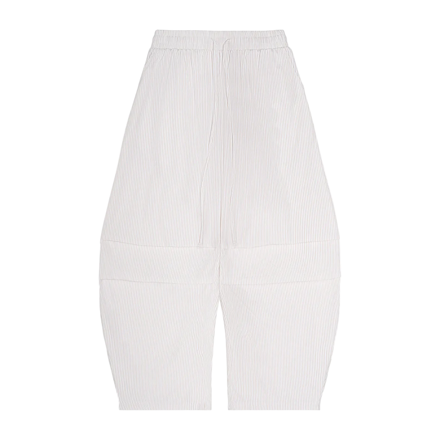 Vertical Striped Drawstring Barrel Pants (Apricot)