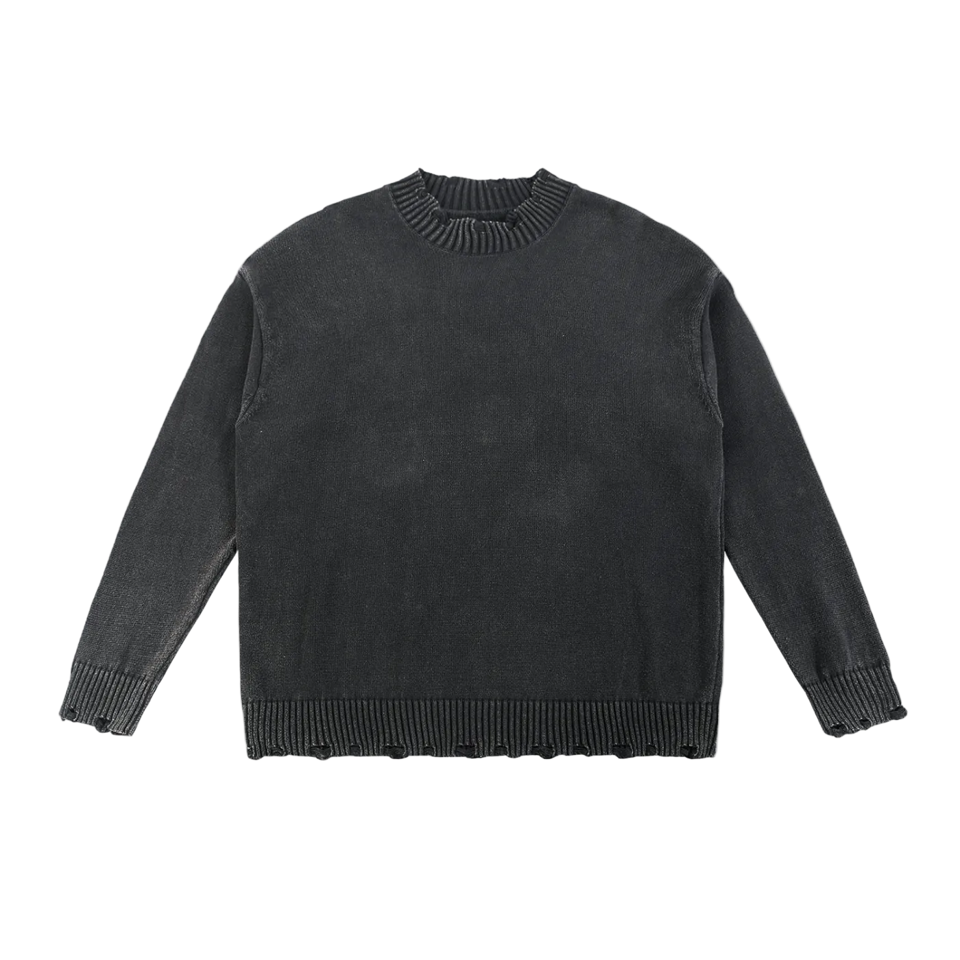 SUSTN Vintage Washed Distressed Sweater