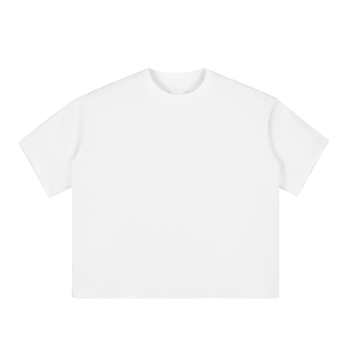 HOC White Boxy Raw Edge Tee