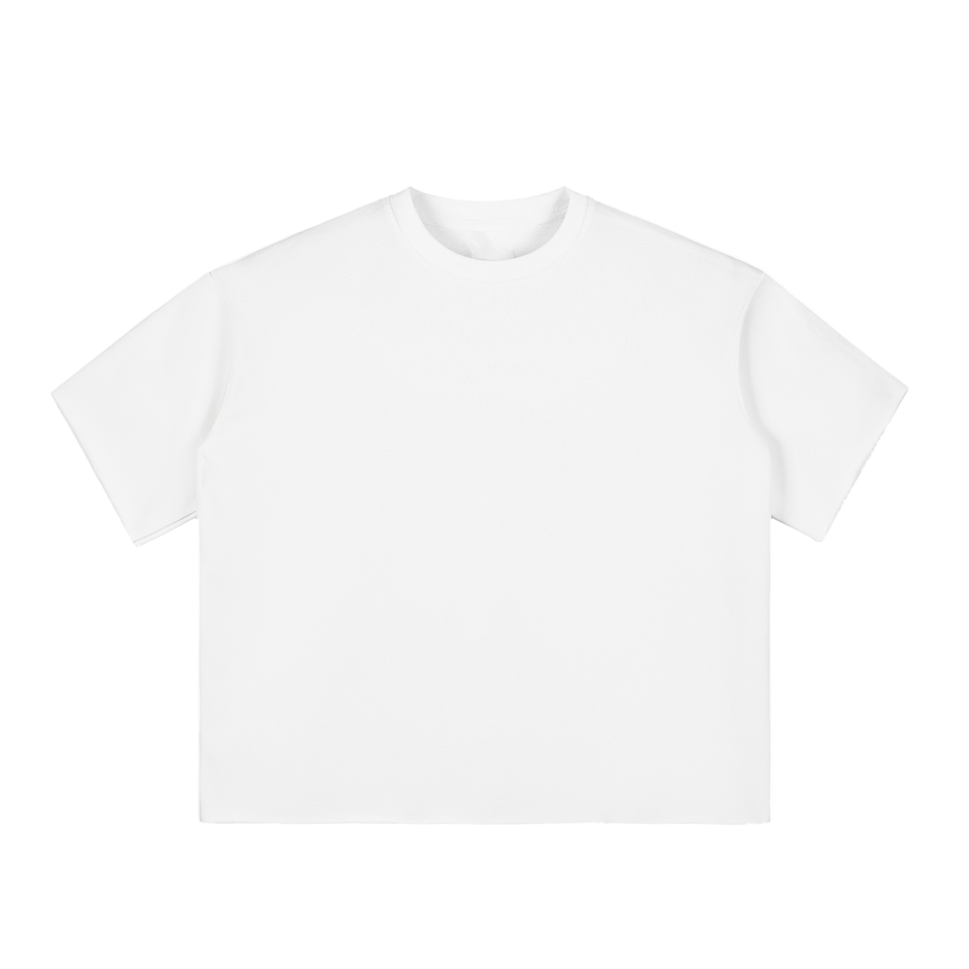 HOC White Boxy Raw Edge Tee