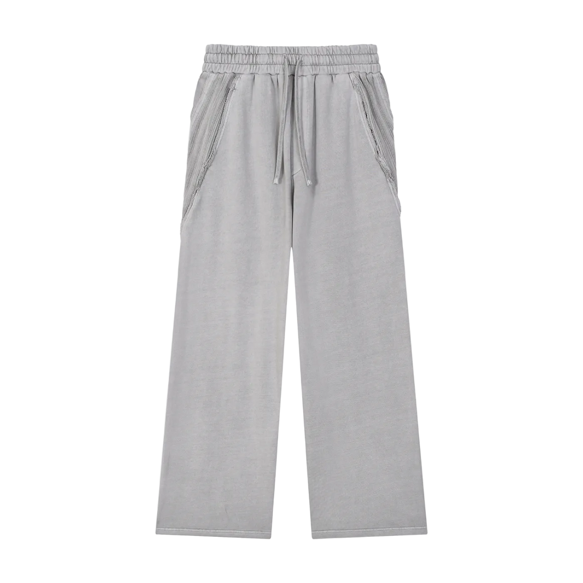 Striped Raw Edge Sweatpants (Stone)