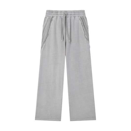 Striped Raw Edge Sweatpants (Stone)