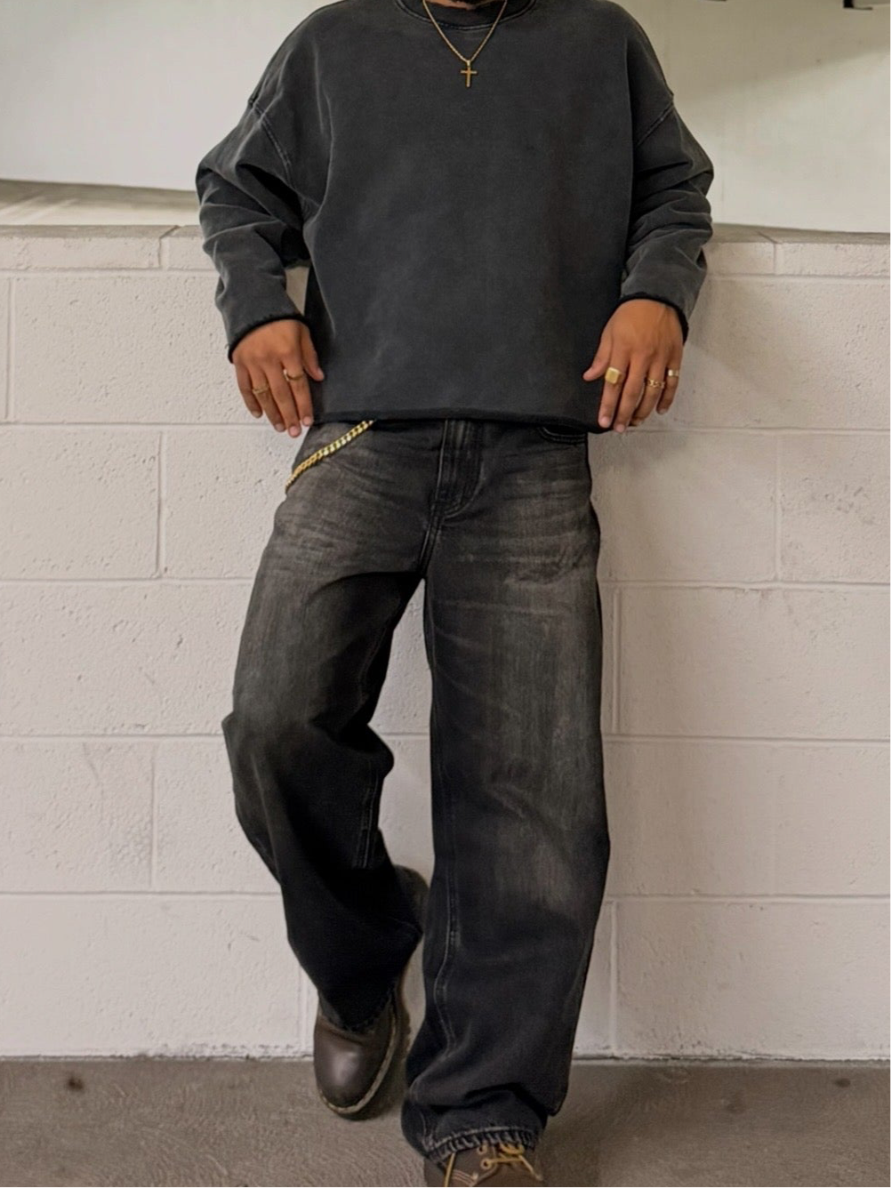 SUSTN Vintage Wash Denim Jeans