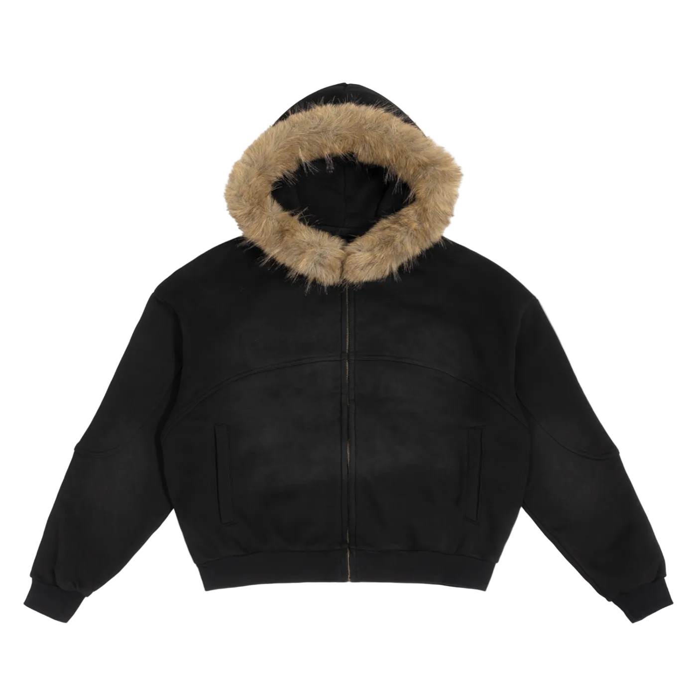 Boxy Detachable Fur Zip Up