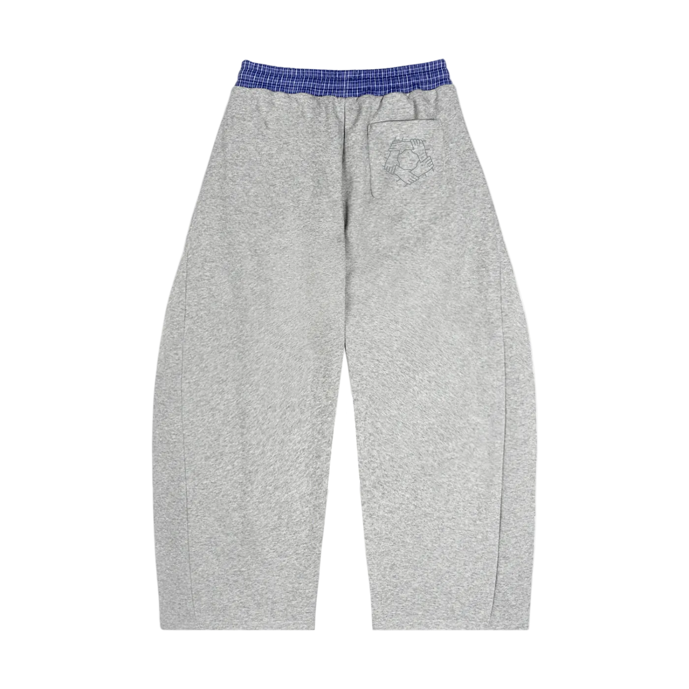 Gray Plaid Waistband Barrel Sweatpants