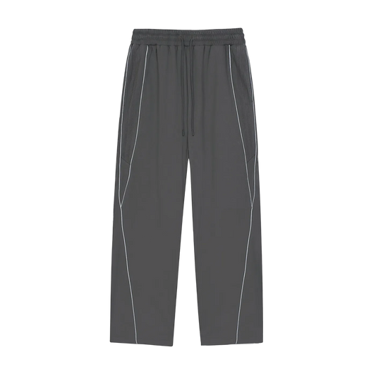 Gray Reflective Striped Sweatpants