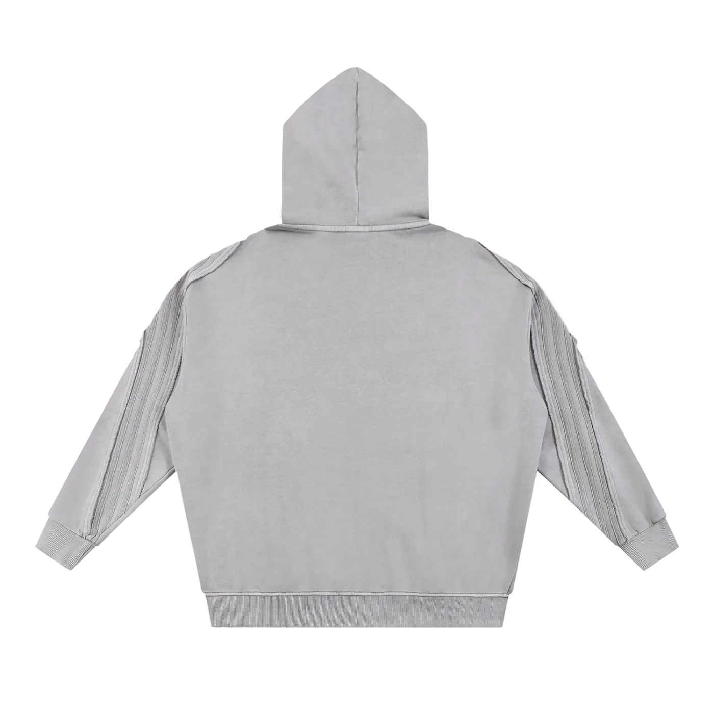Striped Raw Edge Zip Up (Stone)
