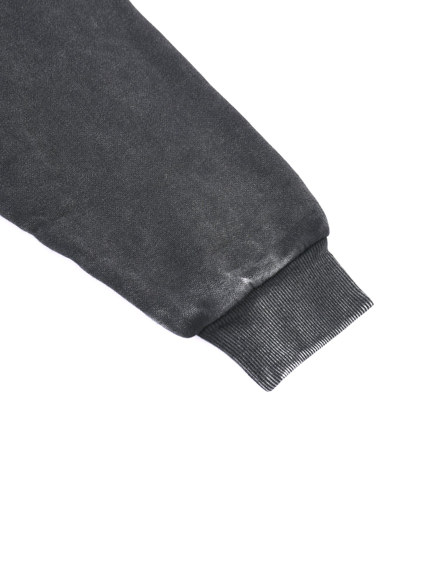 Striped Raw Edge Zip Up (Black)