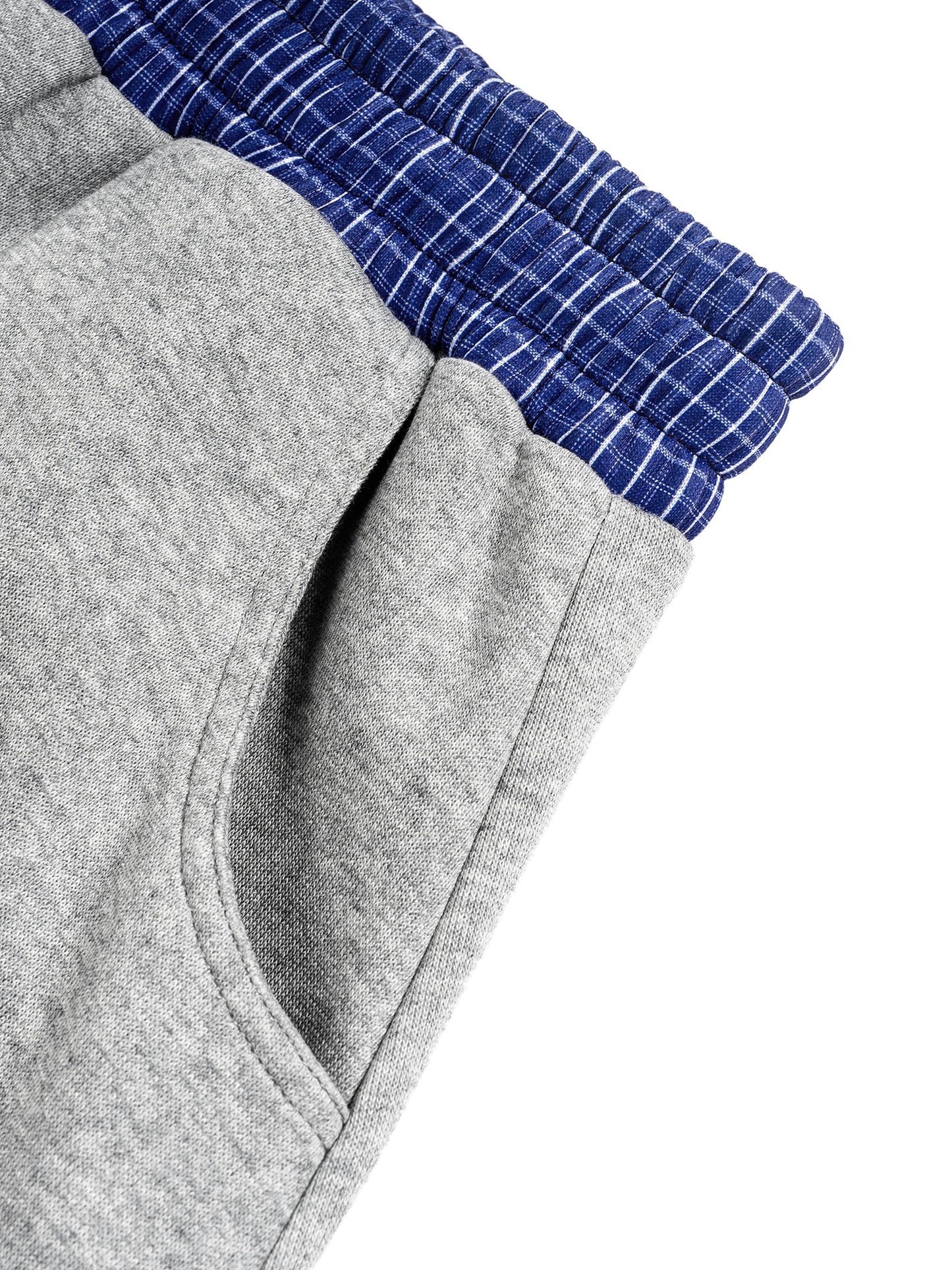 Gray Plaid Waistband Barrel Sweatpants