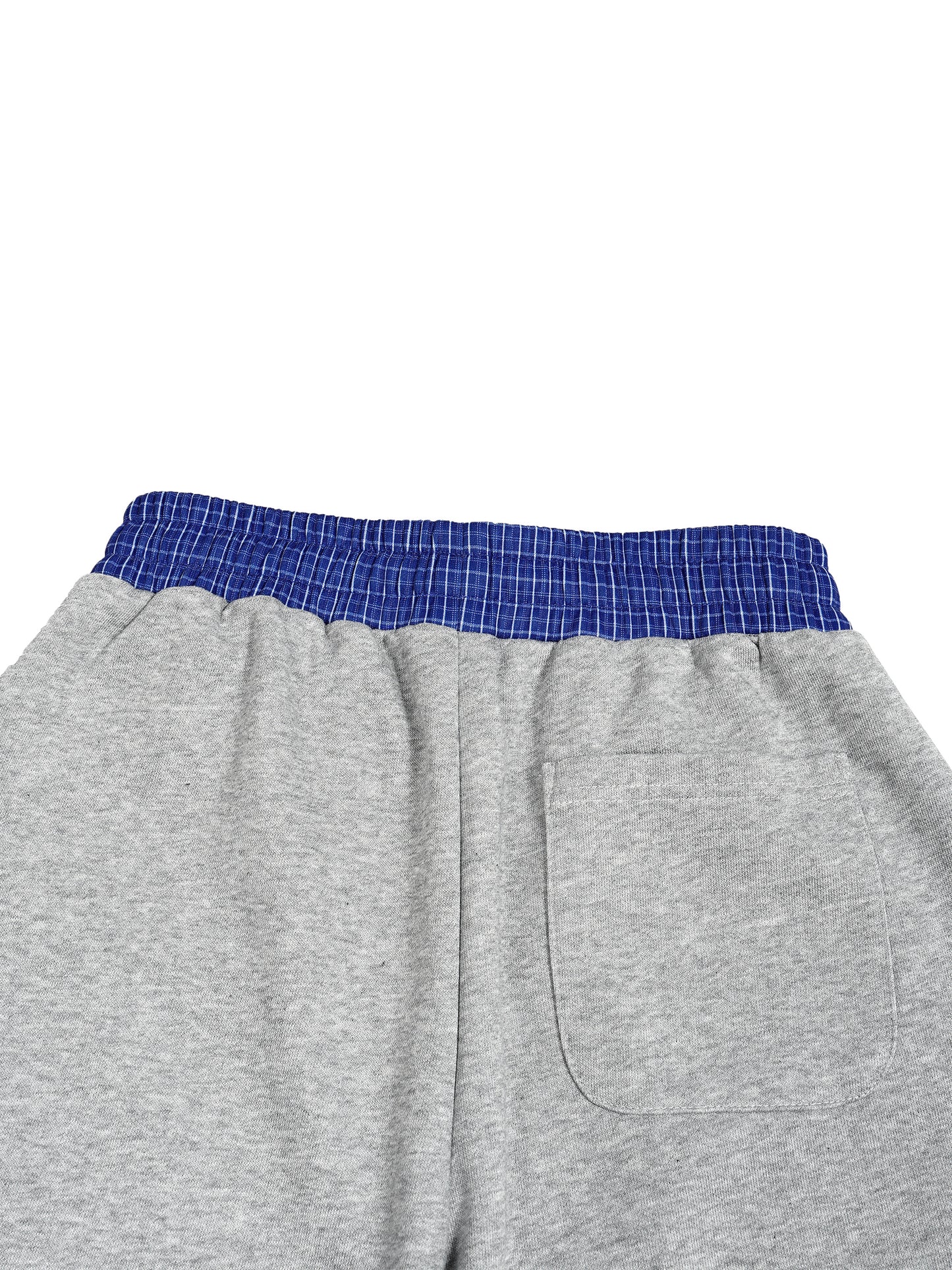 SUSTN Grey Plaid Waistband Barrel Sweatpants